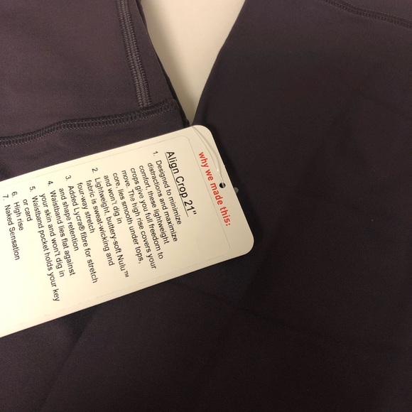 Lululemon Align Crop 21' Black Currant - Picture 4 of 6